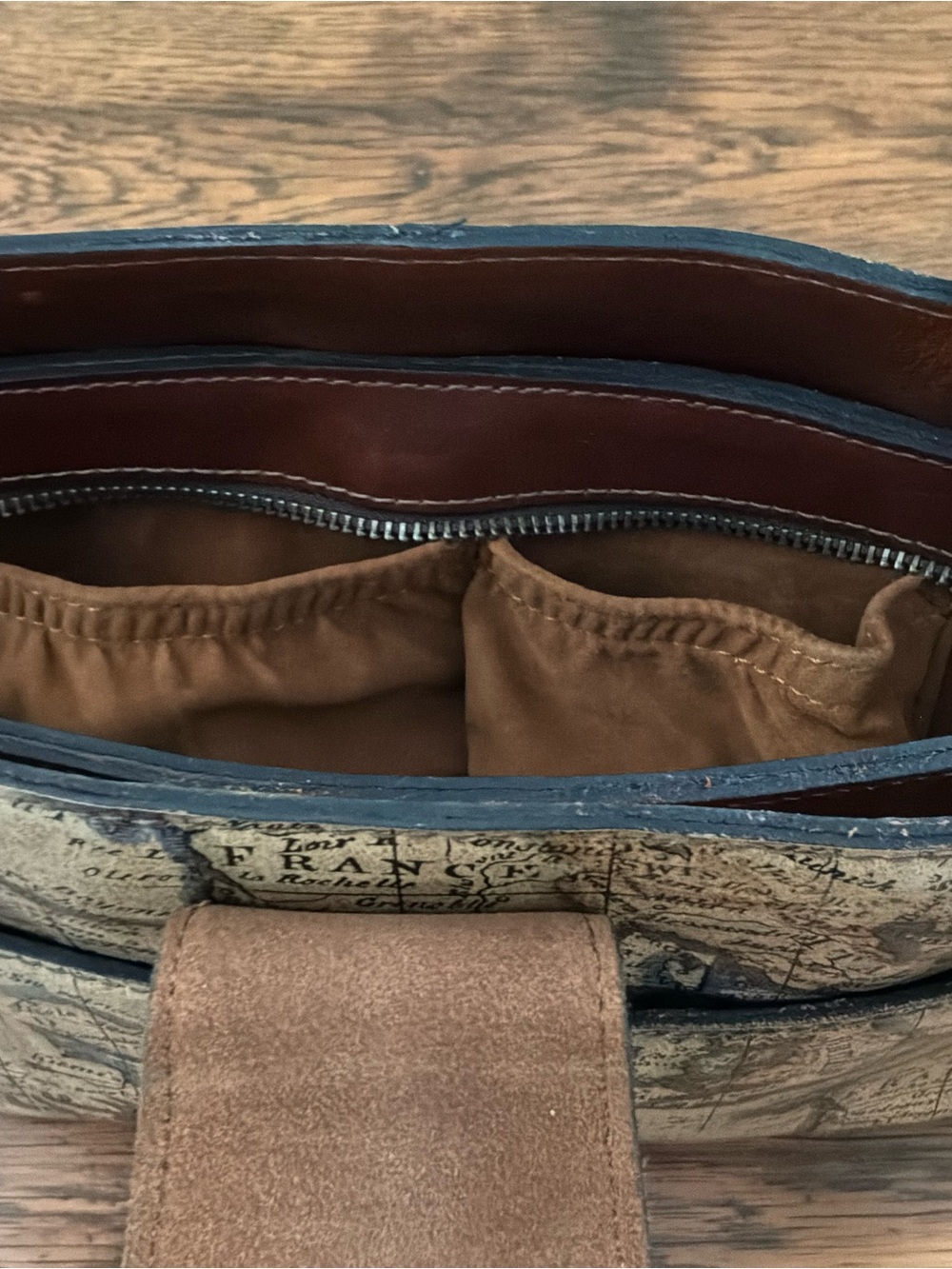 Patricia Nash Leather Map-Print Satchel - Picture 10 of 11